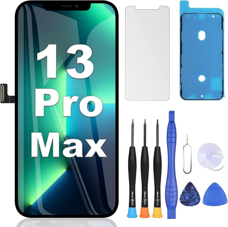 ZOETEC Screen Replacement for iPhone 13 Pro Max, [Support Face ID] LCD Full HD Retina Display 3D Touch Screen Digitizer Frame Assembly with Repair Tools Kit - Image 1
